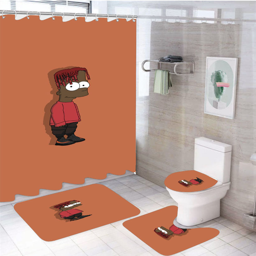 Lil Uzi Simpson Hypebeast 4Pcs Bathroom Set Shower Curtain