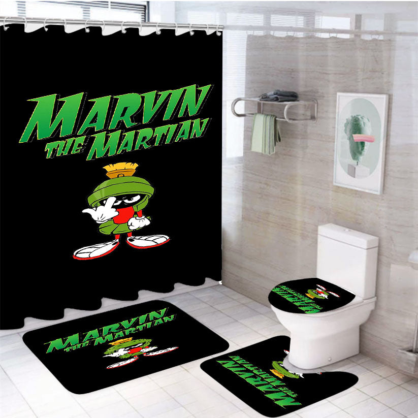 Marvin The Martian 4Pcs Bathroom Set Shower Curtain