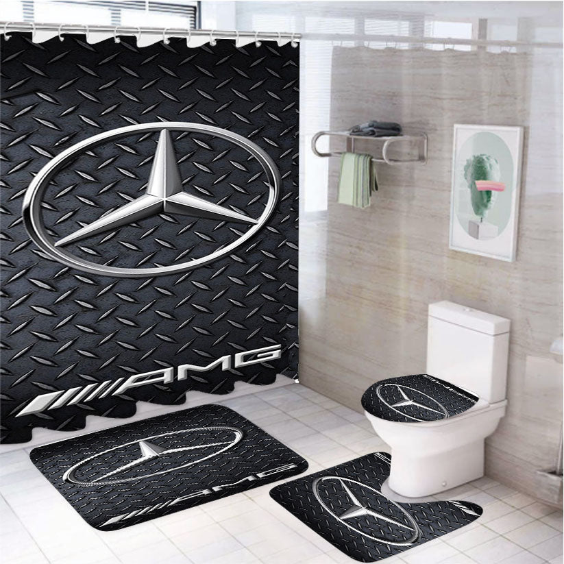 Mercedes Benz Amg 2 4Pcs Bathroom Set Shower Curtain