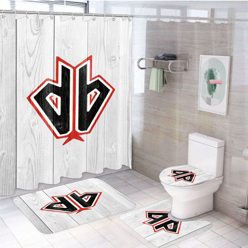 New Arizona Diamondbacks Mlb Logo White 4Pcs Bathroom Set Shower Curtain