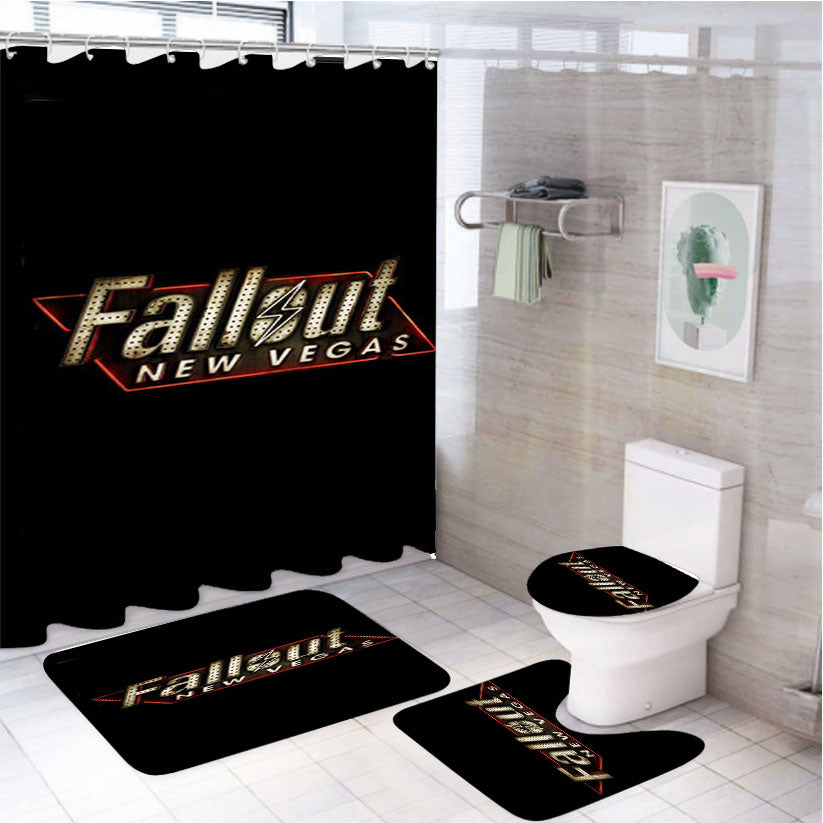 New Fallout 4 Logo 4Pcs Bathroom Set Shower Curtain