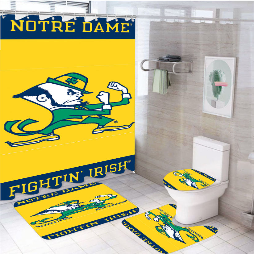 Notre Dame Fighting Irish 2 4Pcs Bathroom Set Shower Curtain