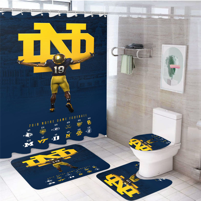 Notre Dame Football Wallpaper 4Pcs Bathroom Set Shower Curtain