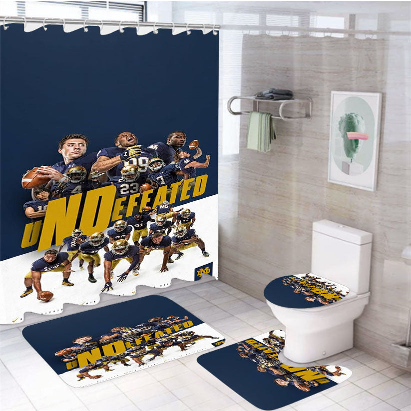 Notre Dame Undefeated Wallpapers 4Pcs Bathroom Set Shower Curtain