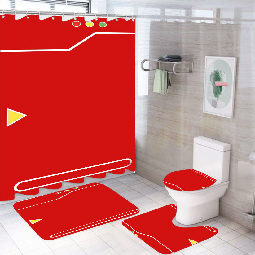 Pokedex Pokemon 4Pcs Bathroom Set Shower Curtain