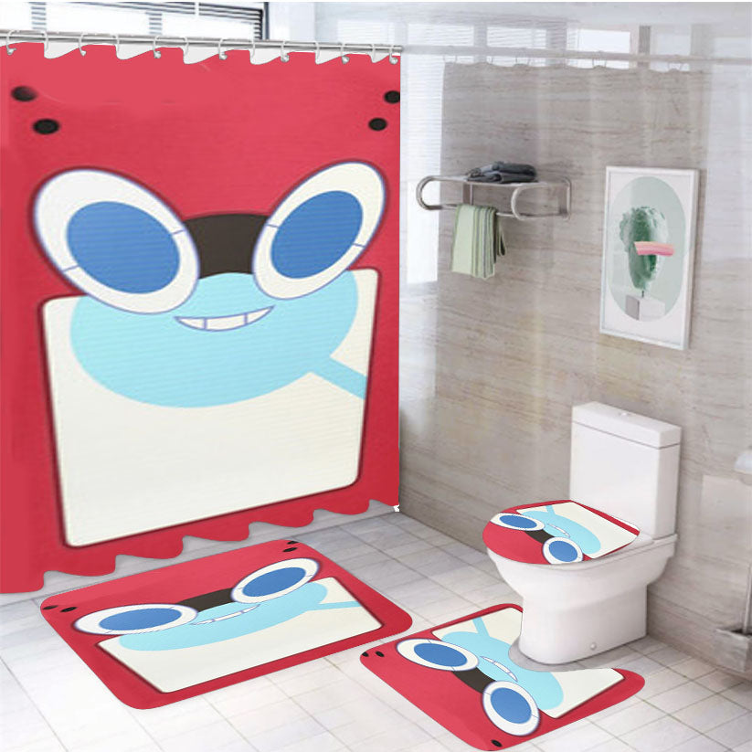Pokemon Alola Rotom Pokedex 4Pcs Bathroom Set Shower Curtain