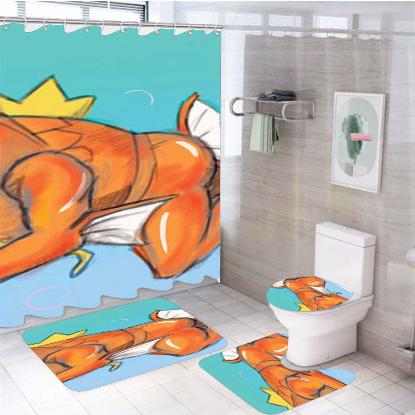Pokemon Magikarp Sketch 4Pcs Bathroom Set Shower Curtain