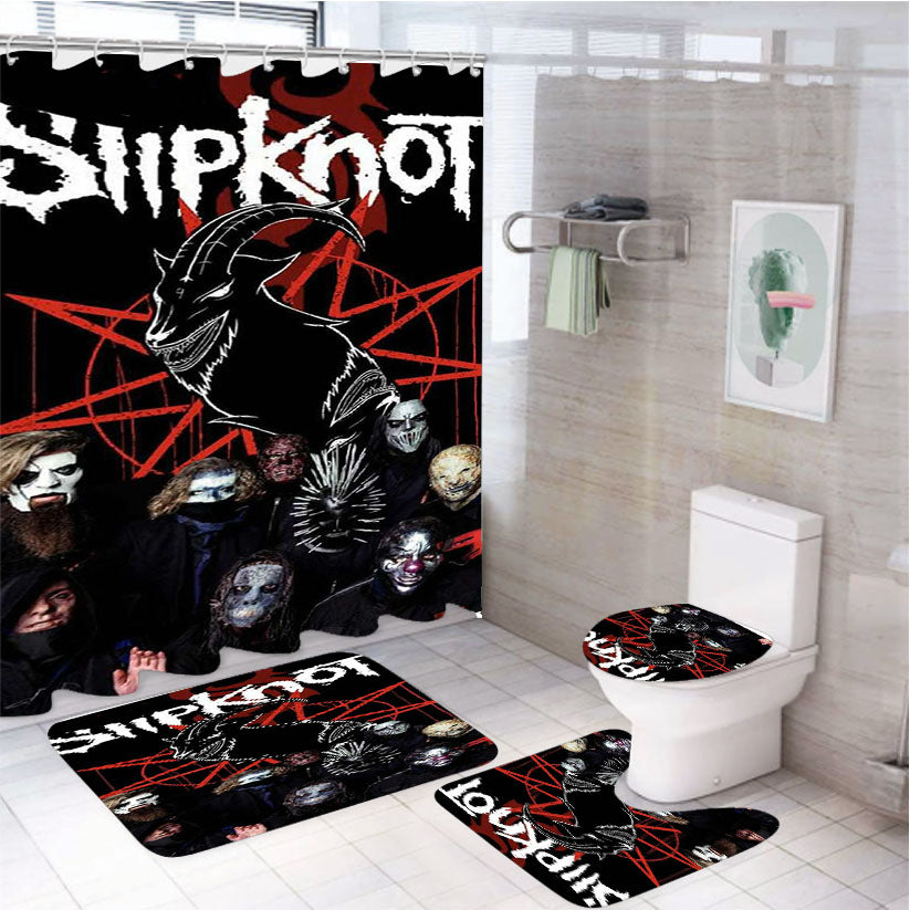Slipknot Band Poster Art 4Pcs Bathroom Set Shower Curtain