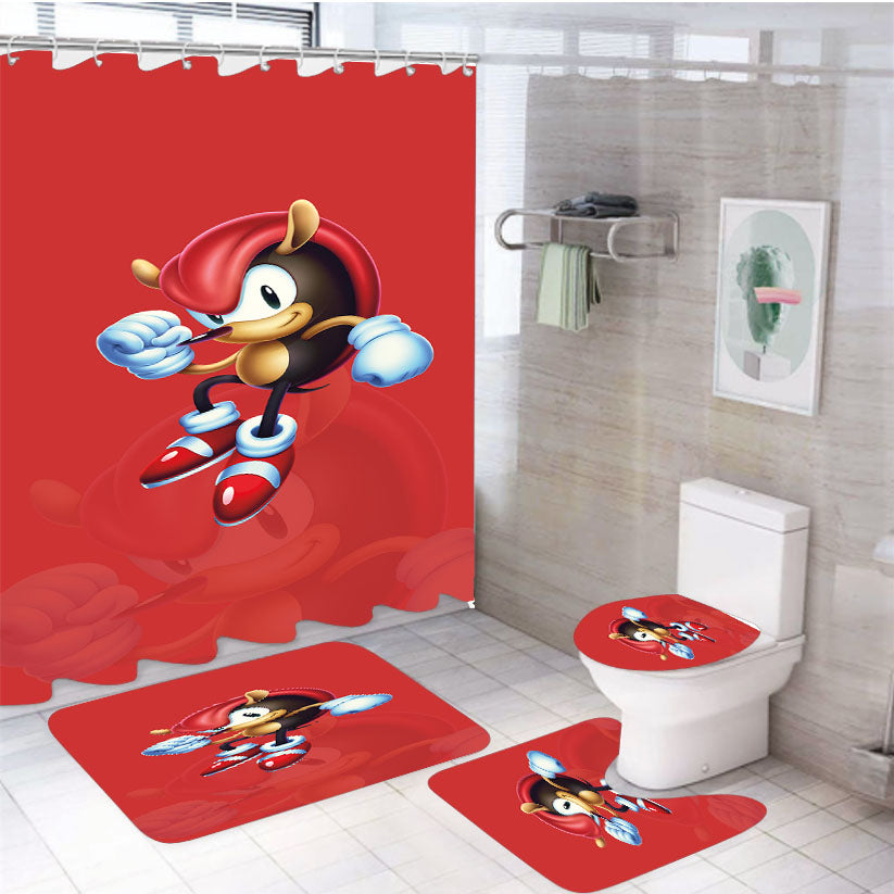 Sonic Mania Plus Sonic The Hedgehog 4Pcs Bathroom Set Shower Curtain