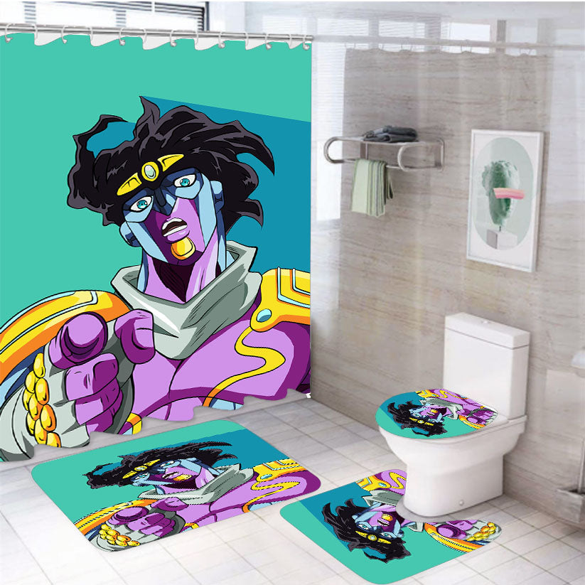 Star Platinum Jojo Bizarre 4Pcs Bathroom Set Shower Curtain