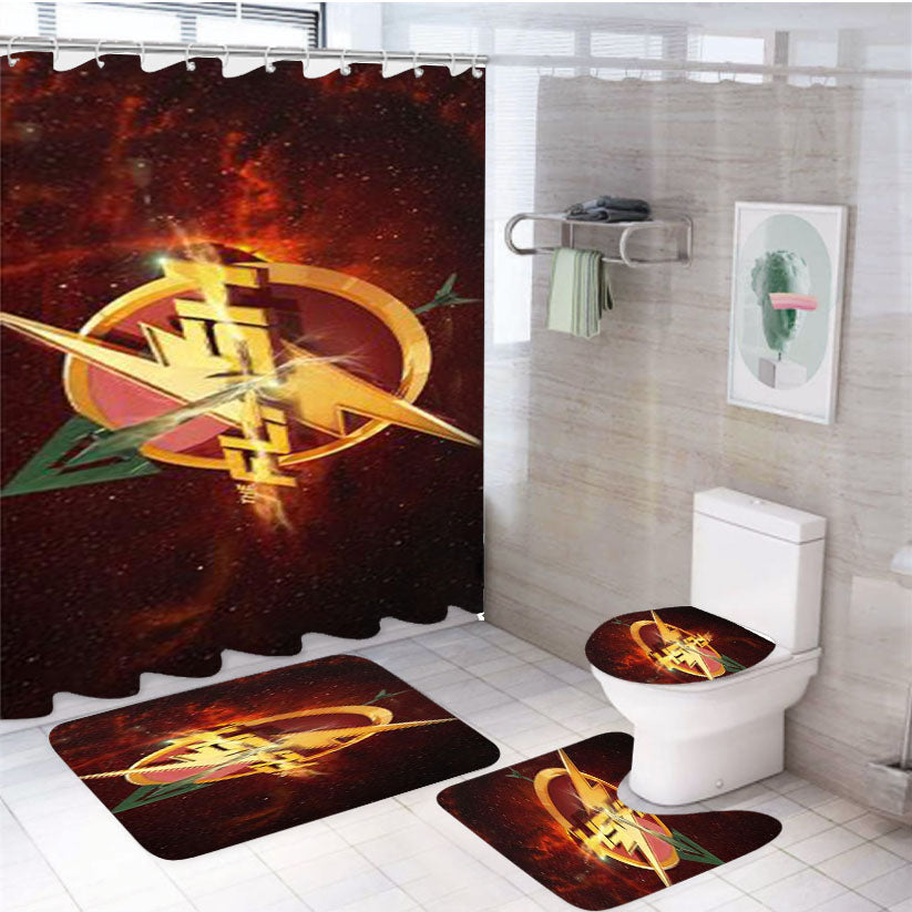 The Flash Arrow 4Pcs Bathroom Set Shower Curtain