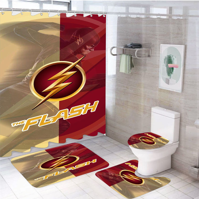 The Flash Hero 4Pcs Bathroom Set Shower Curtain