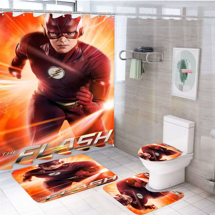The Flash Season 5 4Pcs Bathroom Set Shower Curtain