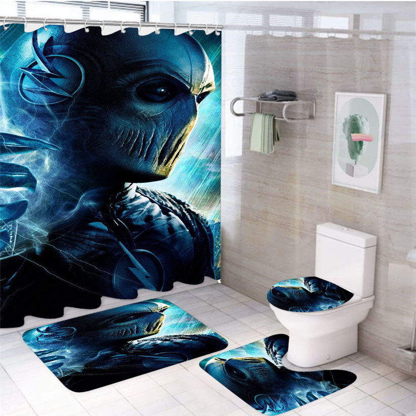 The Flash Zoom 4Pcs Bathroom Set Shower Curtain