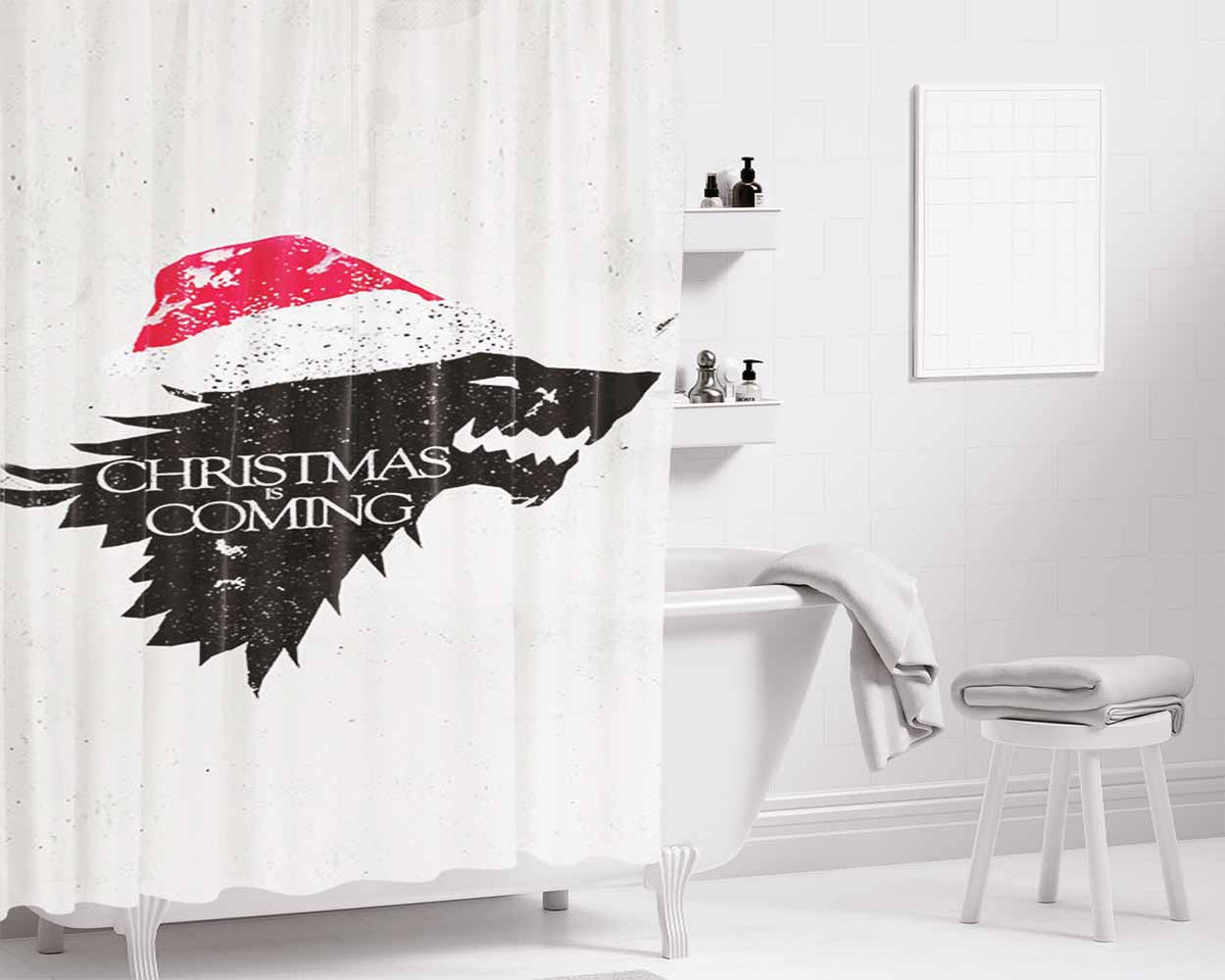 Game Of Throne Christmas Is Coming Bathroom Shower Curtain Fabric Waterproof | 66 X 72 Inch