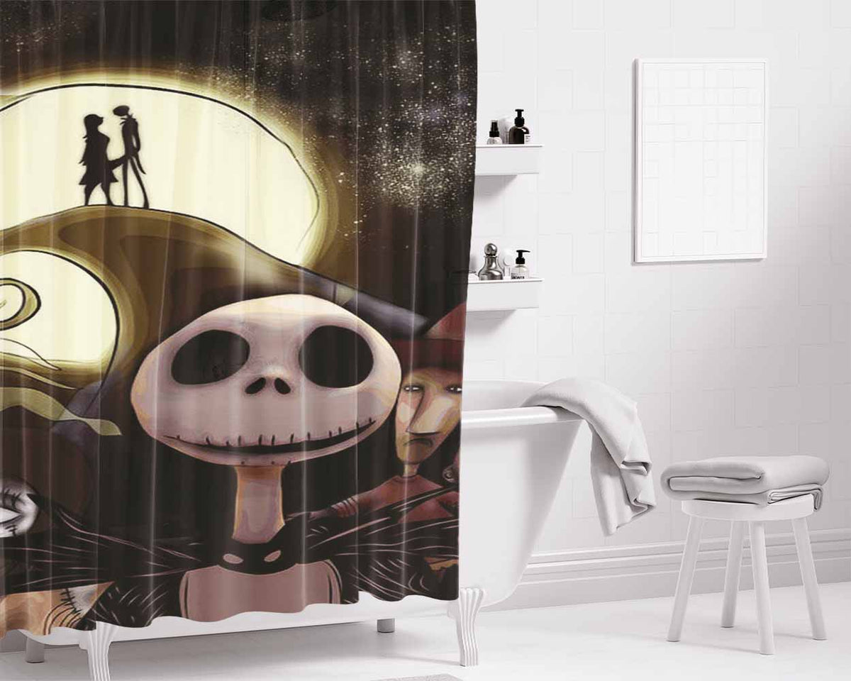 The Nightmare Before Christmas Disney #16 Bathroom Shower Curtain Fabric Waterproof | 66 X 72 Inch
