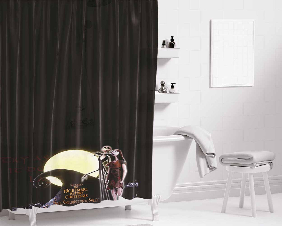 The Nightmare Before Christmas Disney #24 Bathroom Shower Curtain Fabric Waterproof | 66 X 72 Inch
