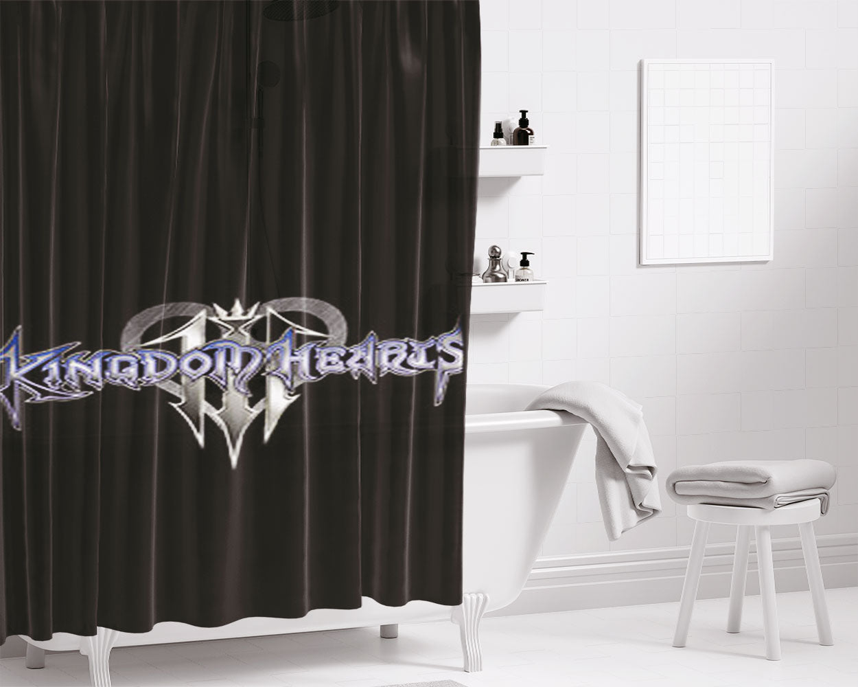 Kingdom Heart Logo Bathroom Shower Curtain Fabric Waterproof | 66 X 72 Inch