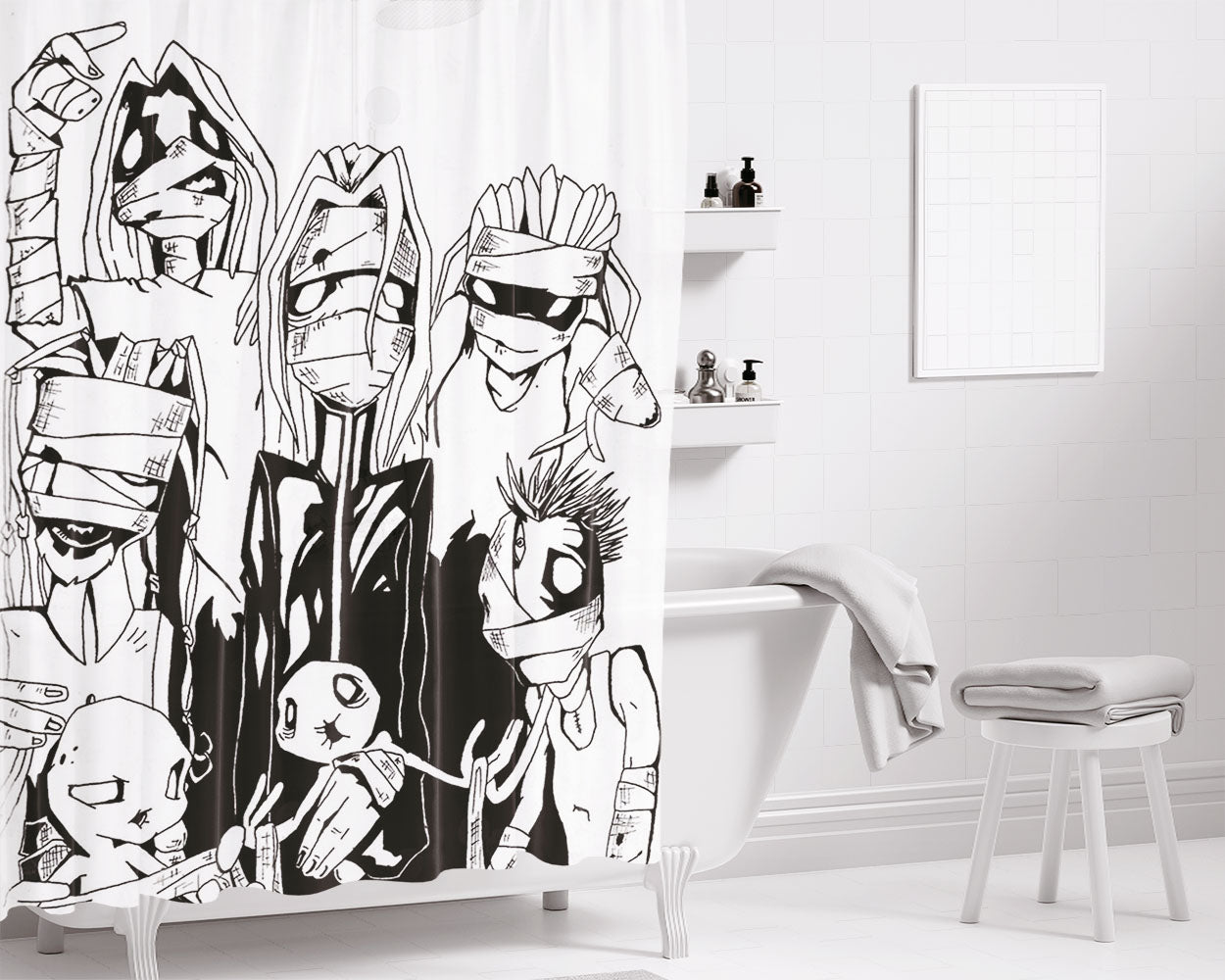 Korn Art Bathroom Shower Curtain Fabric Waterproof | 66 X 72 Inch
