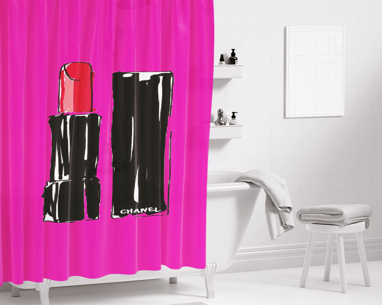 Lipstic Bathroom Shower Curtain Fabric Waterproof | 66 X 72 Inch