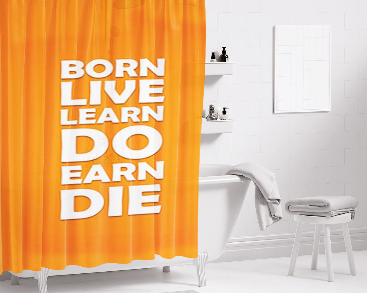 Live Bathroom Shower Curtain Fabric Waterproof | 66 X 72 Inch