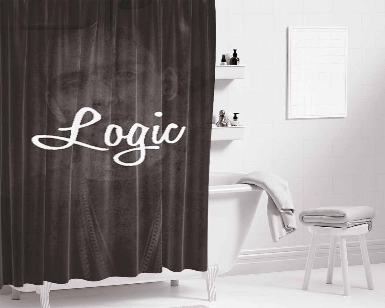 Logic Rapper Bathroom Shower Curtain Fabric Waterproof | 66 X 72 Inch