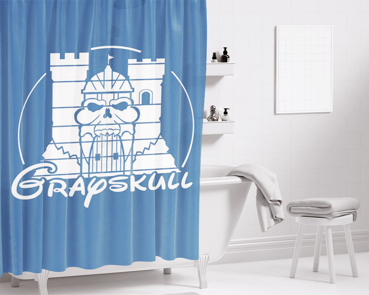 Logos Of Lands Bathroom Shower Curtain Fabric Waterproof | 66 X 72 Inch