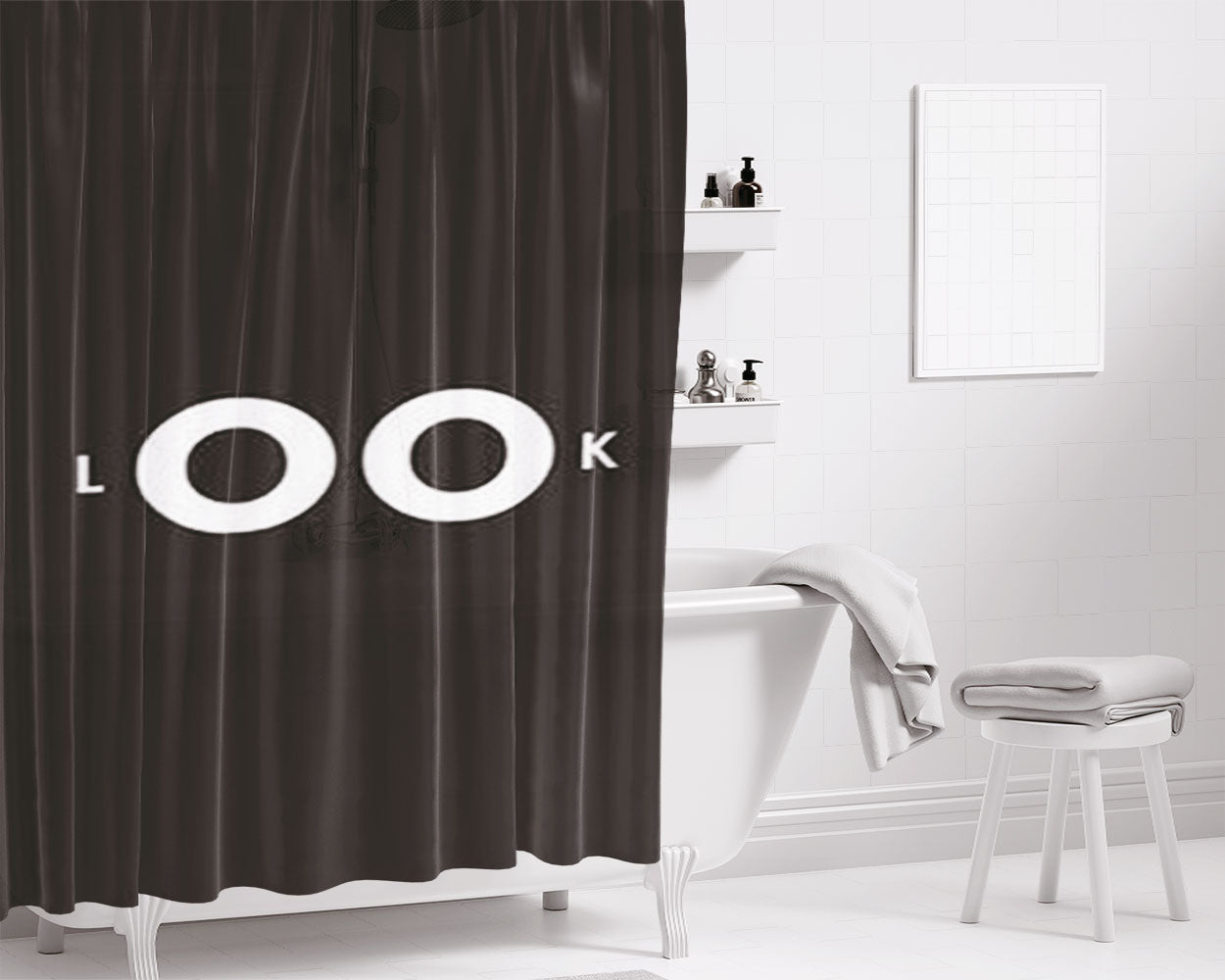 Look Bathroom Shower Curtain Fabric Waterproof | 66 X 72 Inch