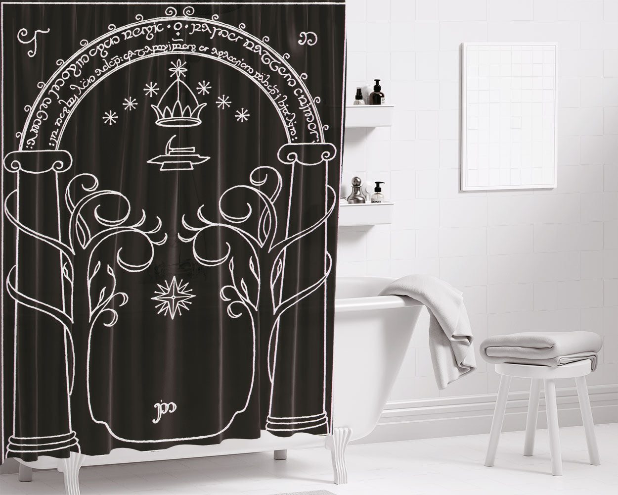 Magic Gate Of Moria Bathroom Shower Curtain Fabric Waterproof | 66 X 72 Inch