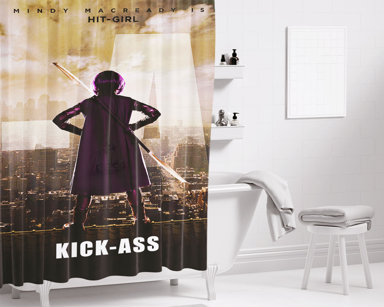 Mindy Is Hit Girl Kick Ass Bathroom Shower Curtain Fabric Waterproof | 66 X 72 Inch