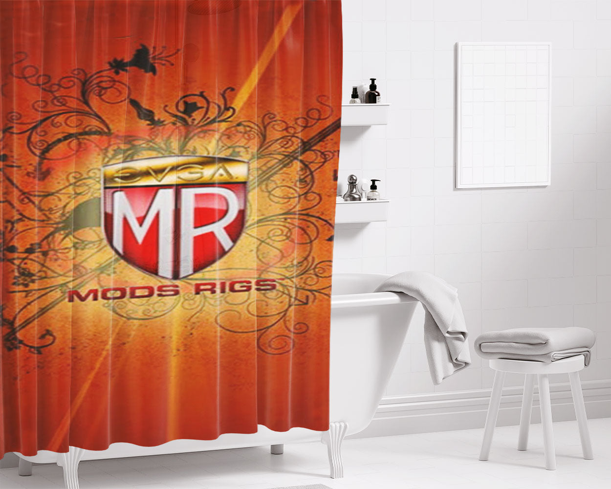 Mods Rigs Bathroom Shower Curtain Fabric Waterproof | 66 X 72 Inch