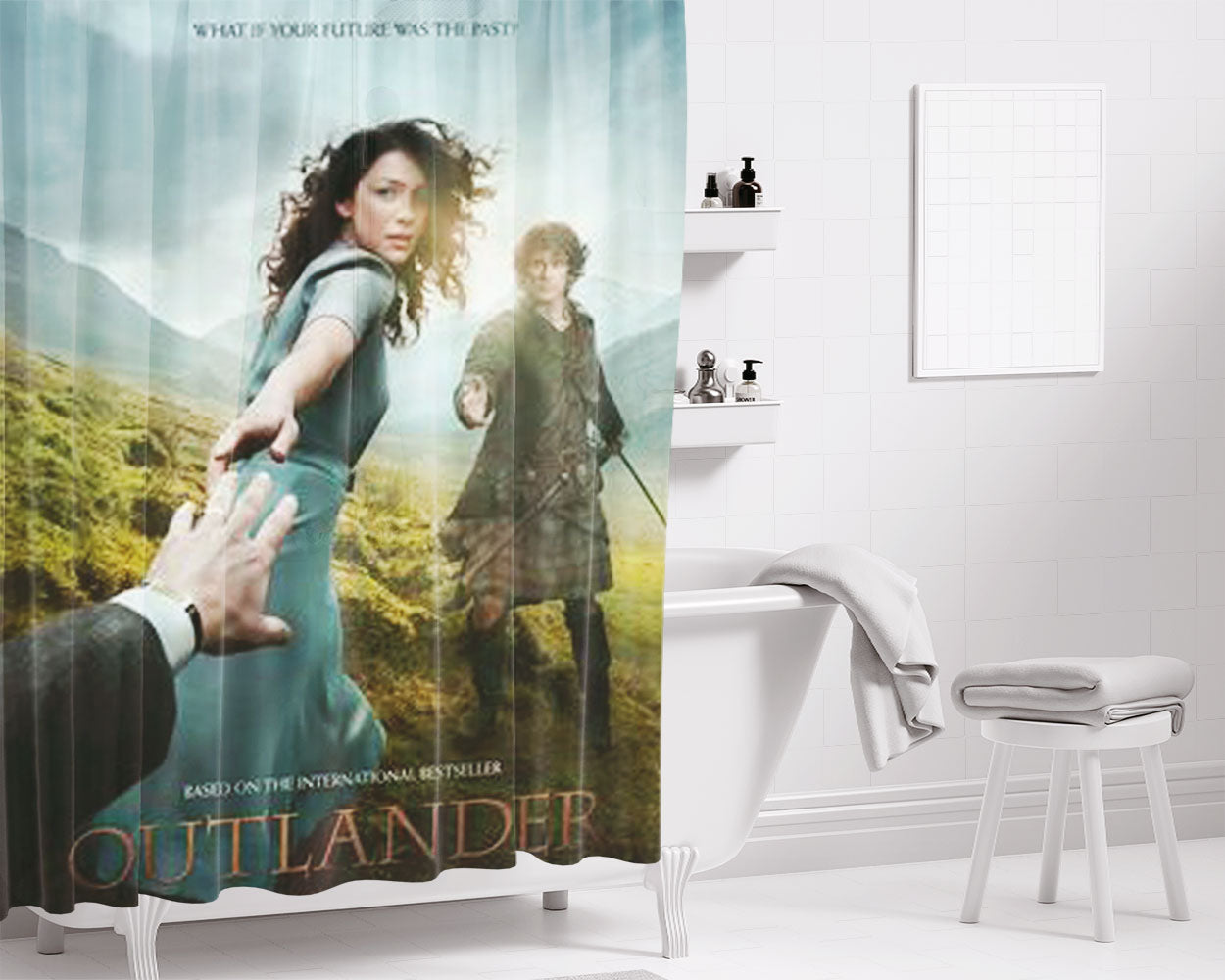Outlander Starz Bathroom Shower Curtain Fabric Waterproof | 66 X 72 Inch