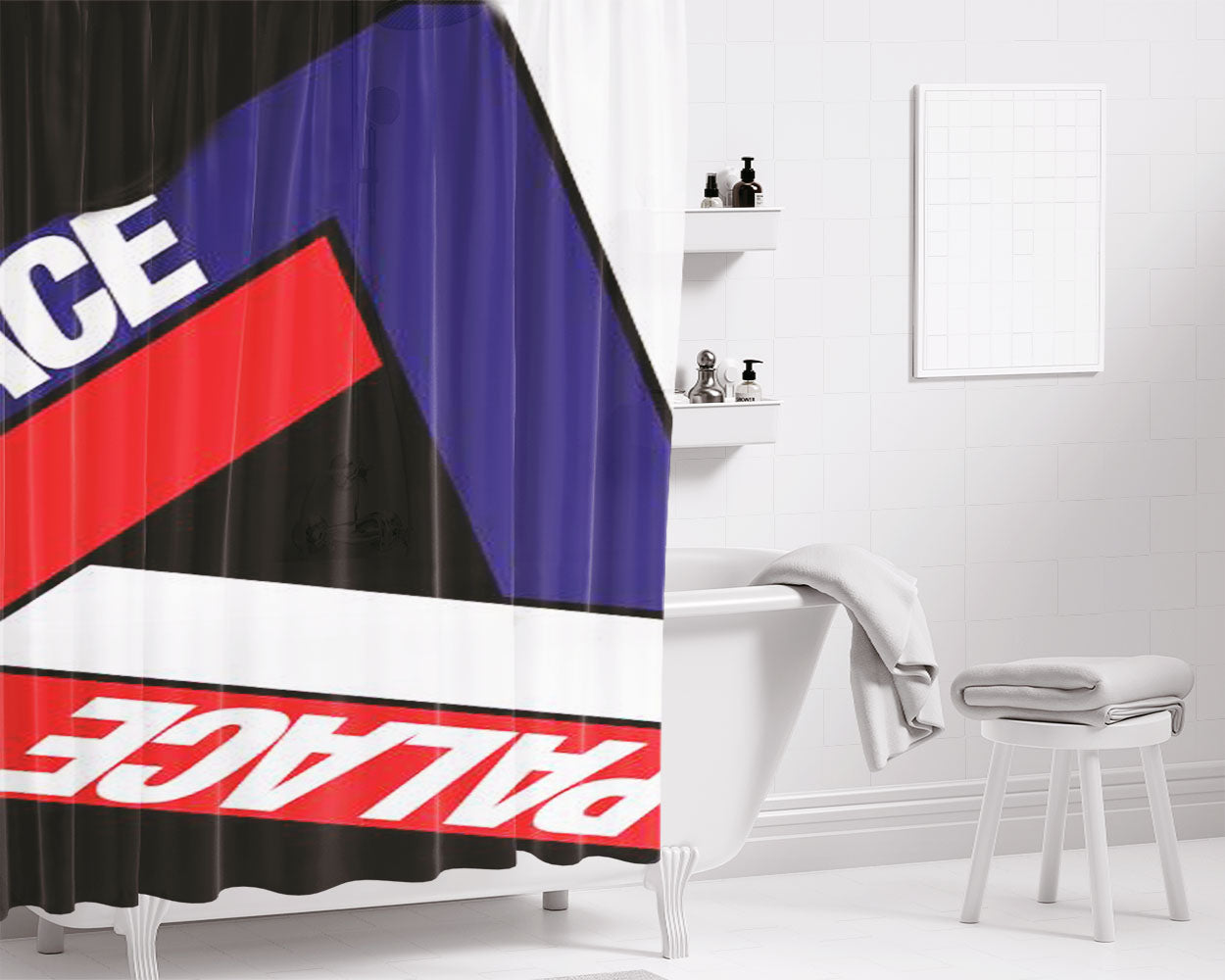 Palace Logo Wallpaper Bathroom Shower Curtain Fabric Waterproof | 66 X 72 Inch