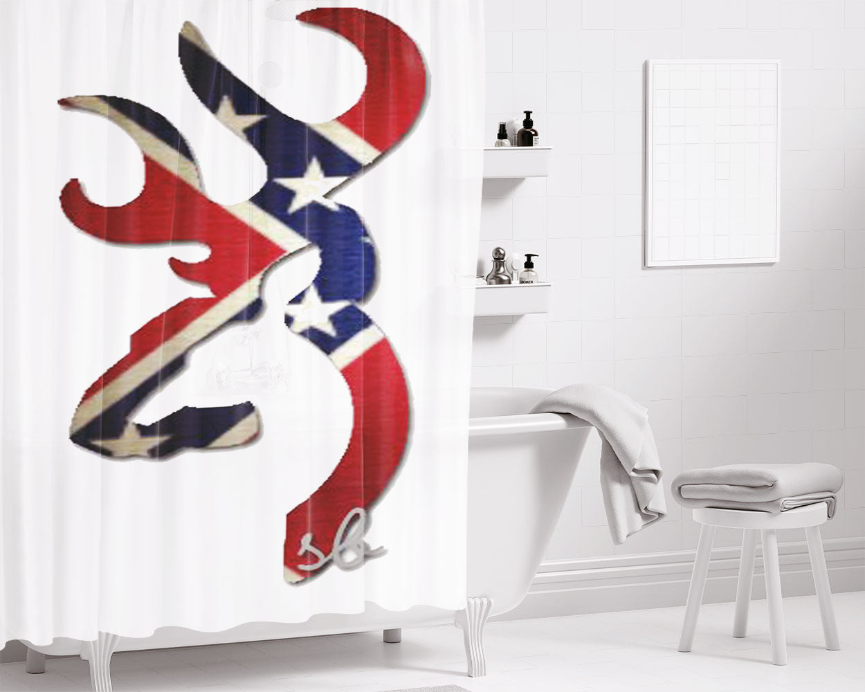 Rebel Browning Logo Bathroom Shower Curtain Fabric Waterproof | 66 X 72 Inch