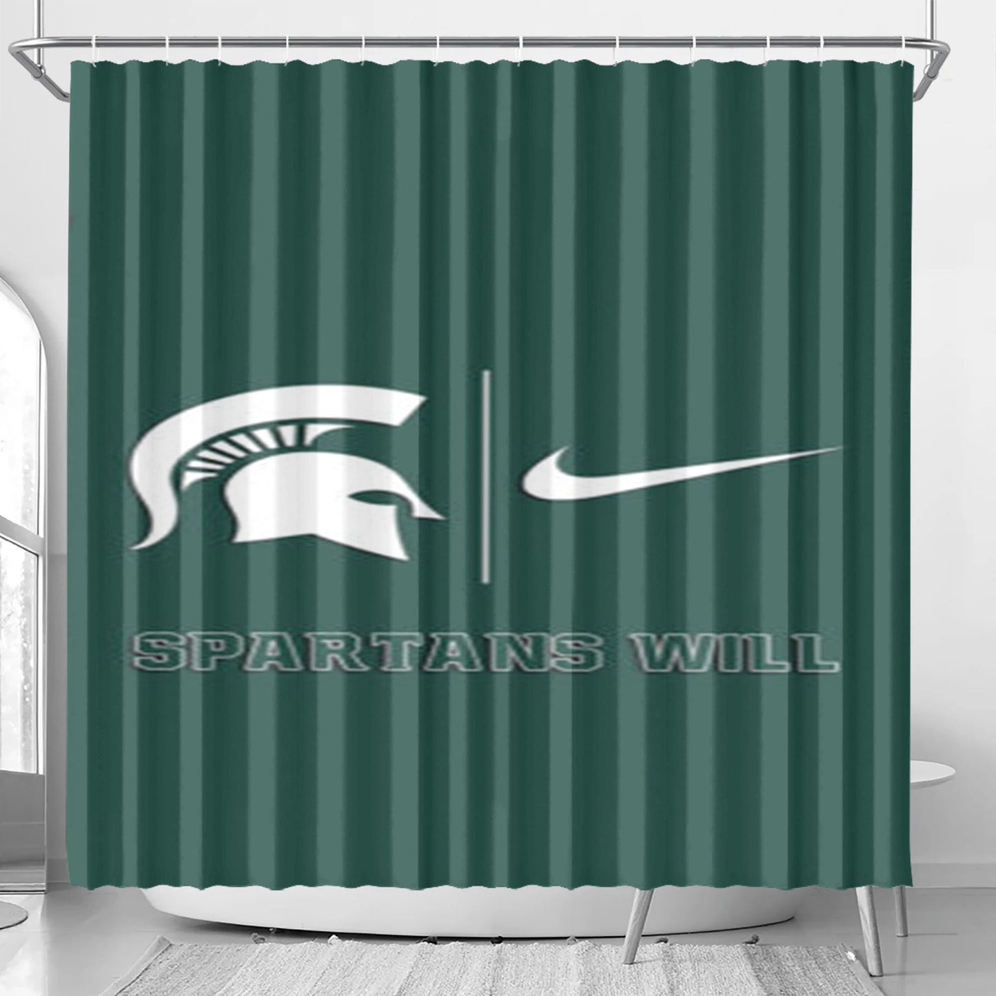 Michigan State Spartans Nike Bathroom Shower Curtain Fabric Waterproof | 66 X 72 Inch