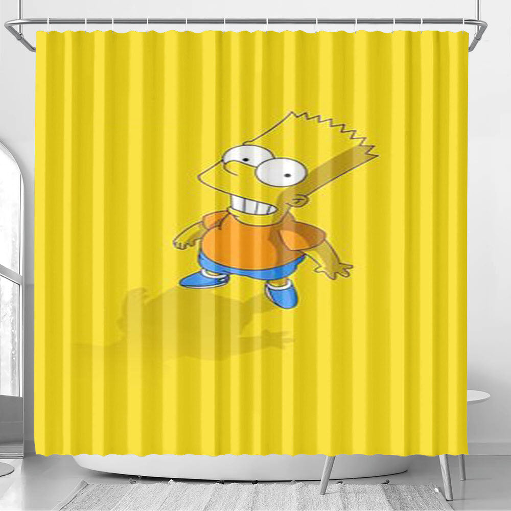 Simpsons Bathroom Shower Curtain Fabric Waterproof | 66 X 72 Inch