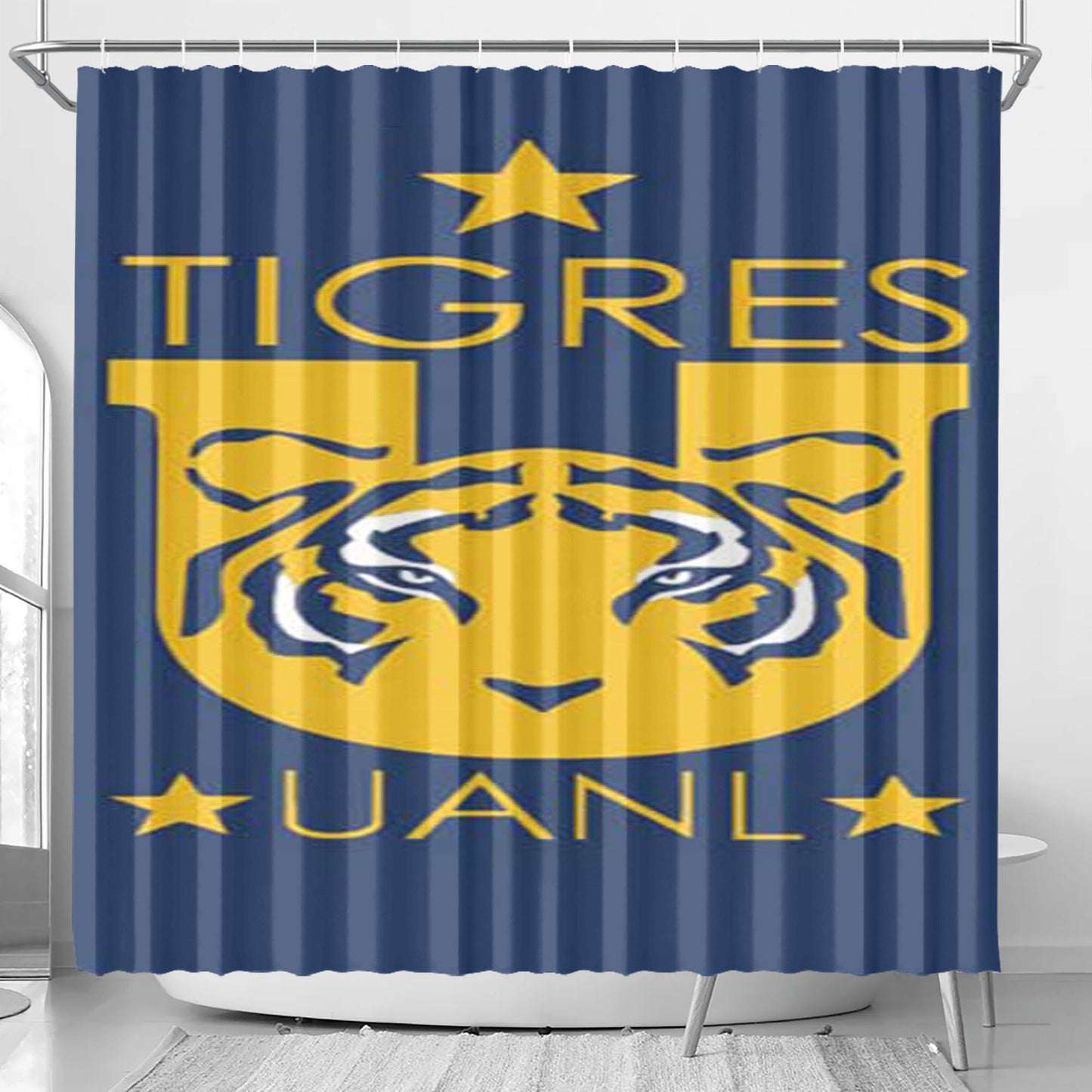 Tigres Uanl Logo Bathroom Shower Curtain Fabric Waterproof | 66 X 72 Inch