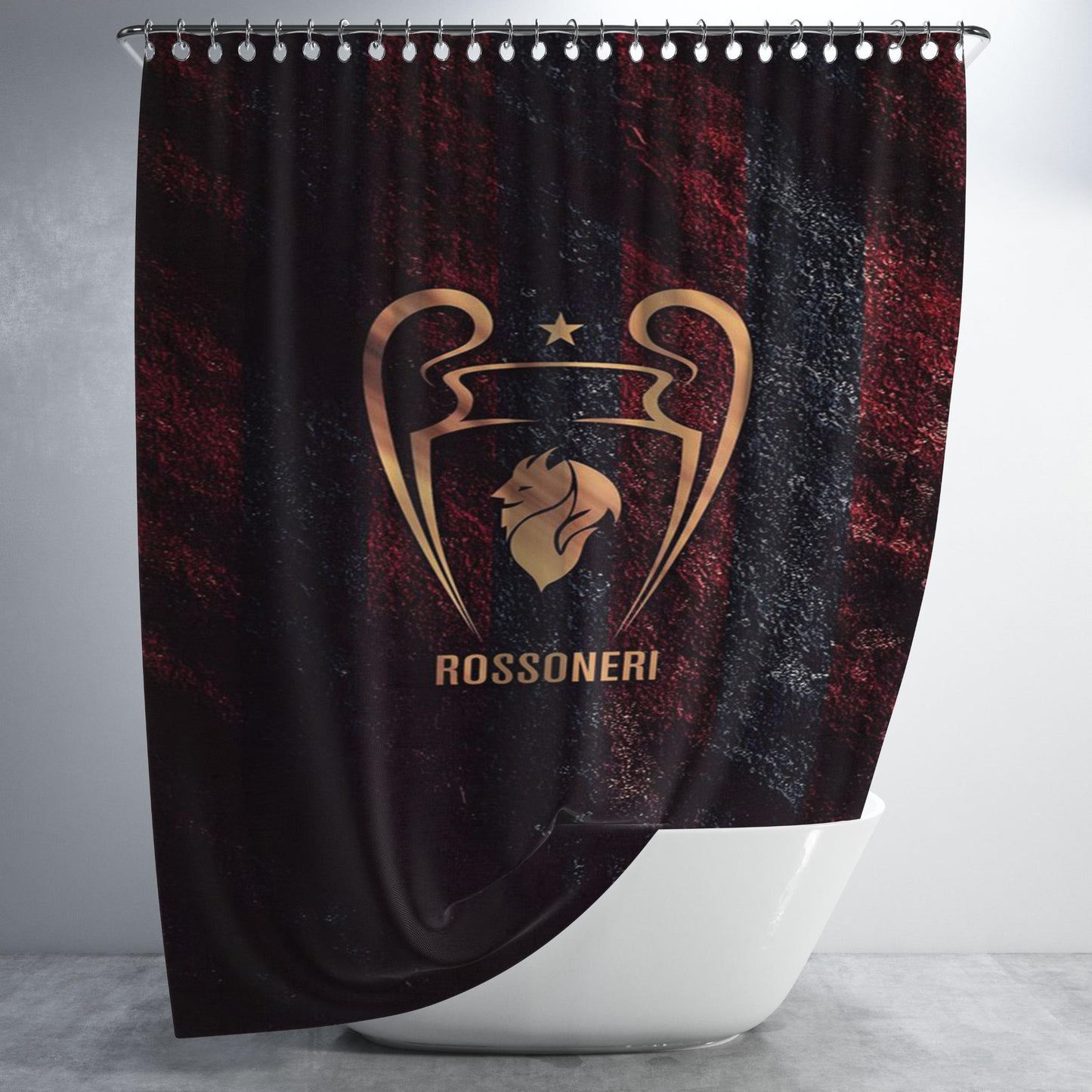 Ac Milan Rosoneri Bathroom Shower Curtain Fabric Waterproof | 66 X 72 Inch