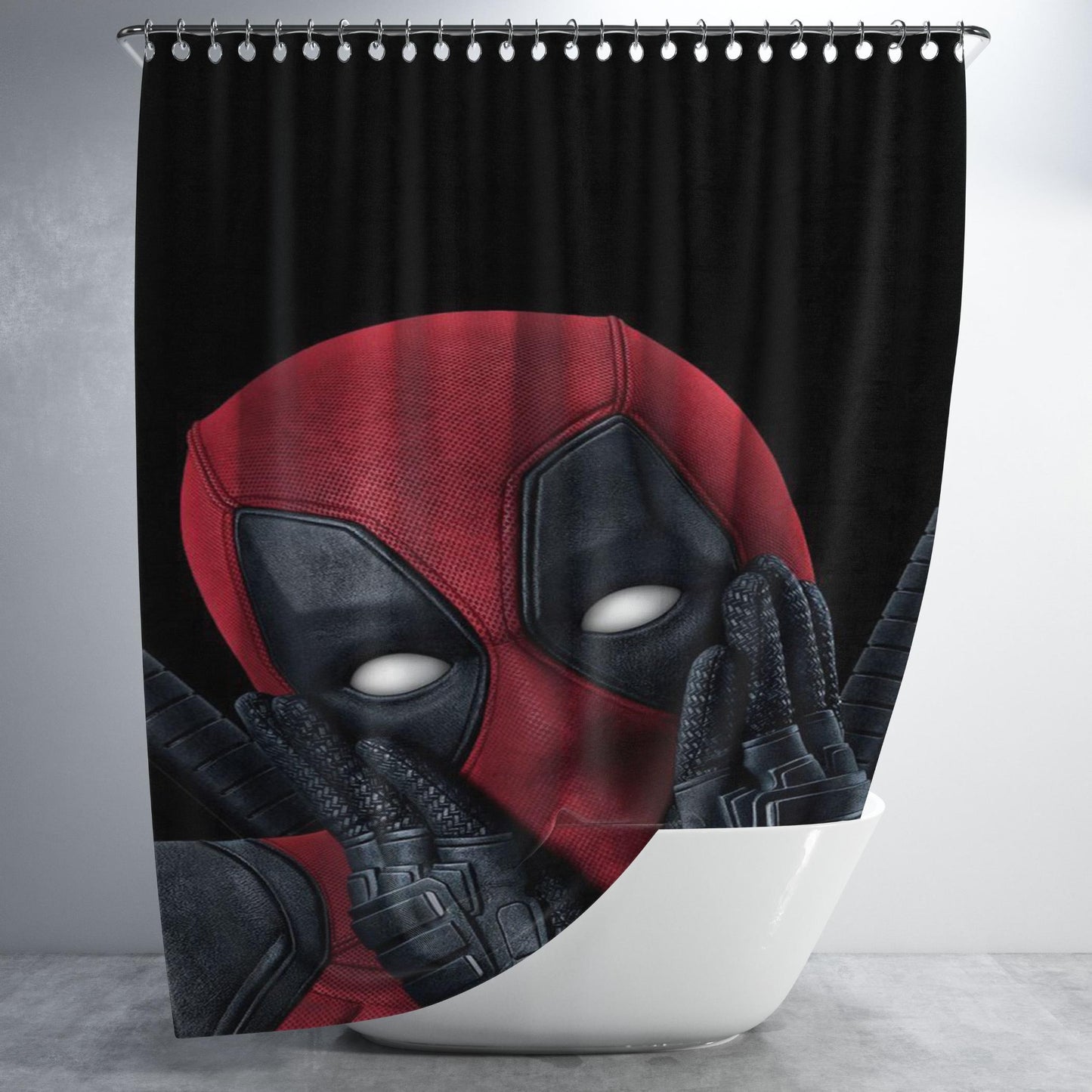 Deadpool Cute Funny Heroes Bathroom Shower Curtain Fabric Waterproof | 66 X 72 Inch