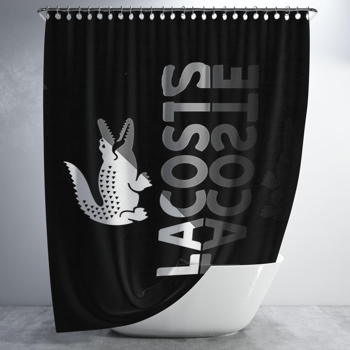 Lacoste Logo 2 Bathroom Shower Curtain Fabric Waterproof | 66 X 72 Inch