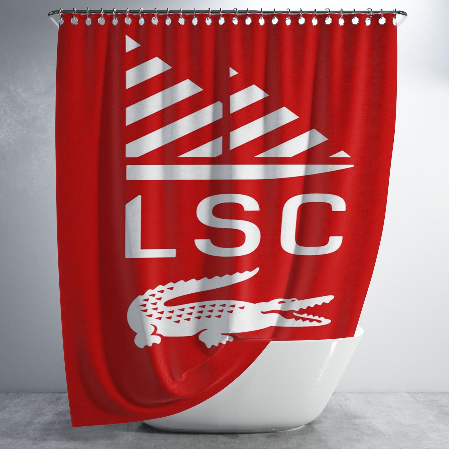 Lacoste Sailing Club Red Bathroom Shower Curtain Fabric Waterproof | 66 X 72 Inch