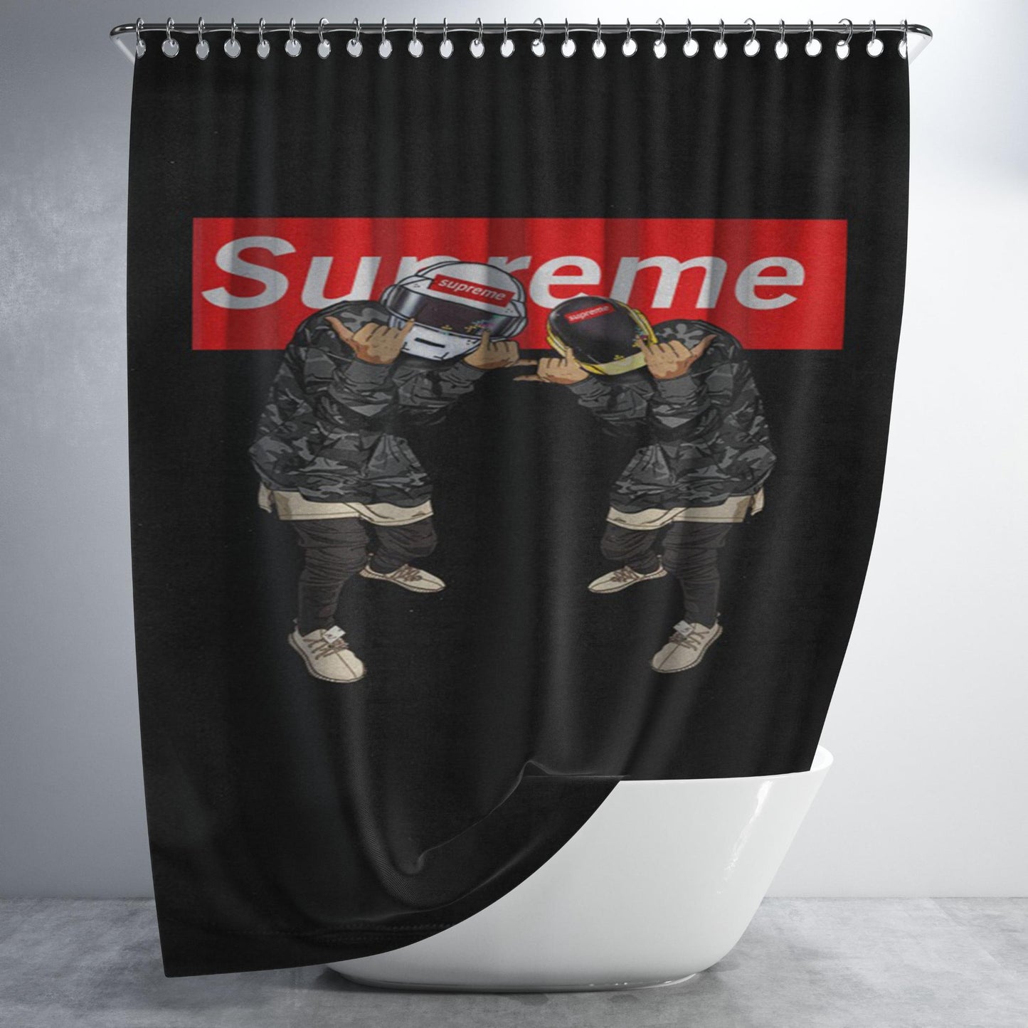 Supreme Star Wars Daft Punk Bathroom Shower Curtain Fabric Waterproof | 66 X 72 Inch