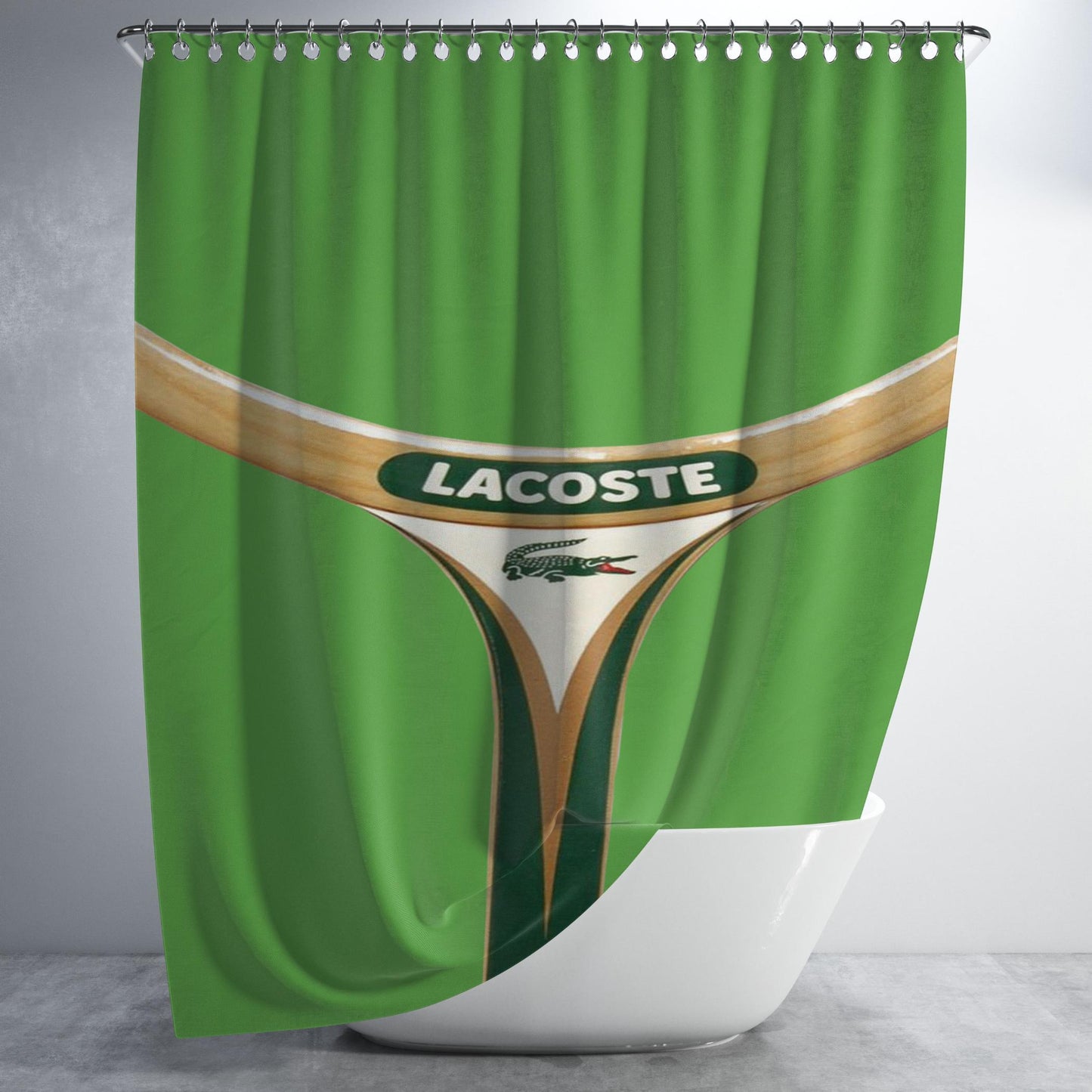 Tennis Rackets Lacoste Bathroom Shower Curtain Fabric Waterproof | 66 X 72 Inch