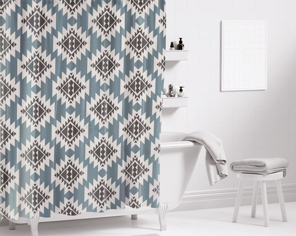 Southwestern Bathroom Shower Curtain Fabric Waterproof | 66 X 72 Inch