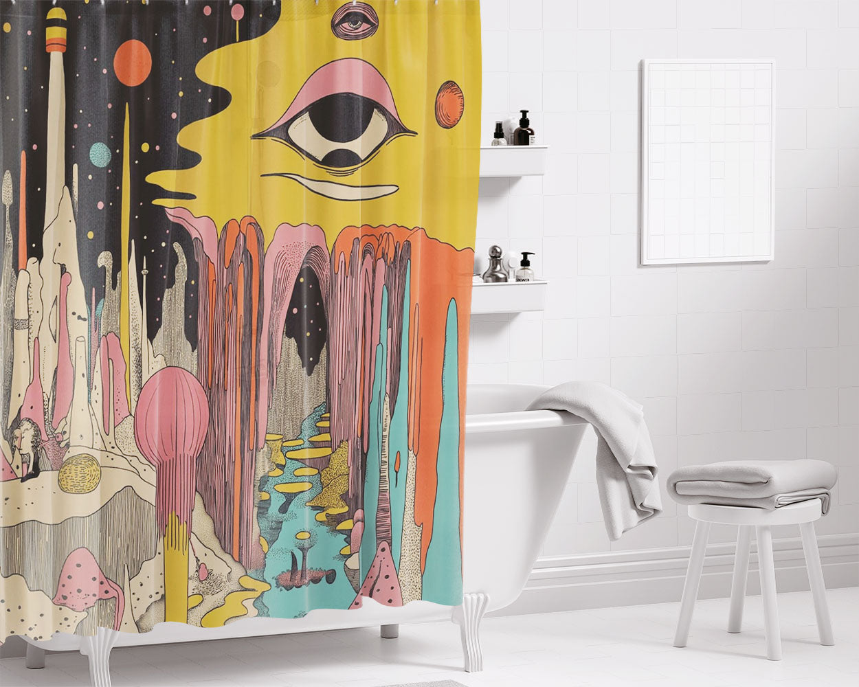 Surreal Landscape Bathroom Shower Curtain Fabric Waterproof | 66 X 72 Inch