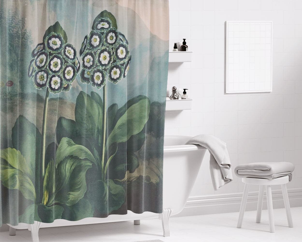 Victorian Botany Bathroom Shower Curtain Fabric Waterproof | 66 X 72 Inch