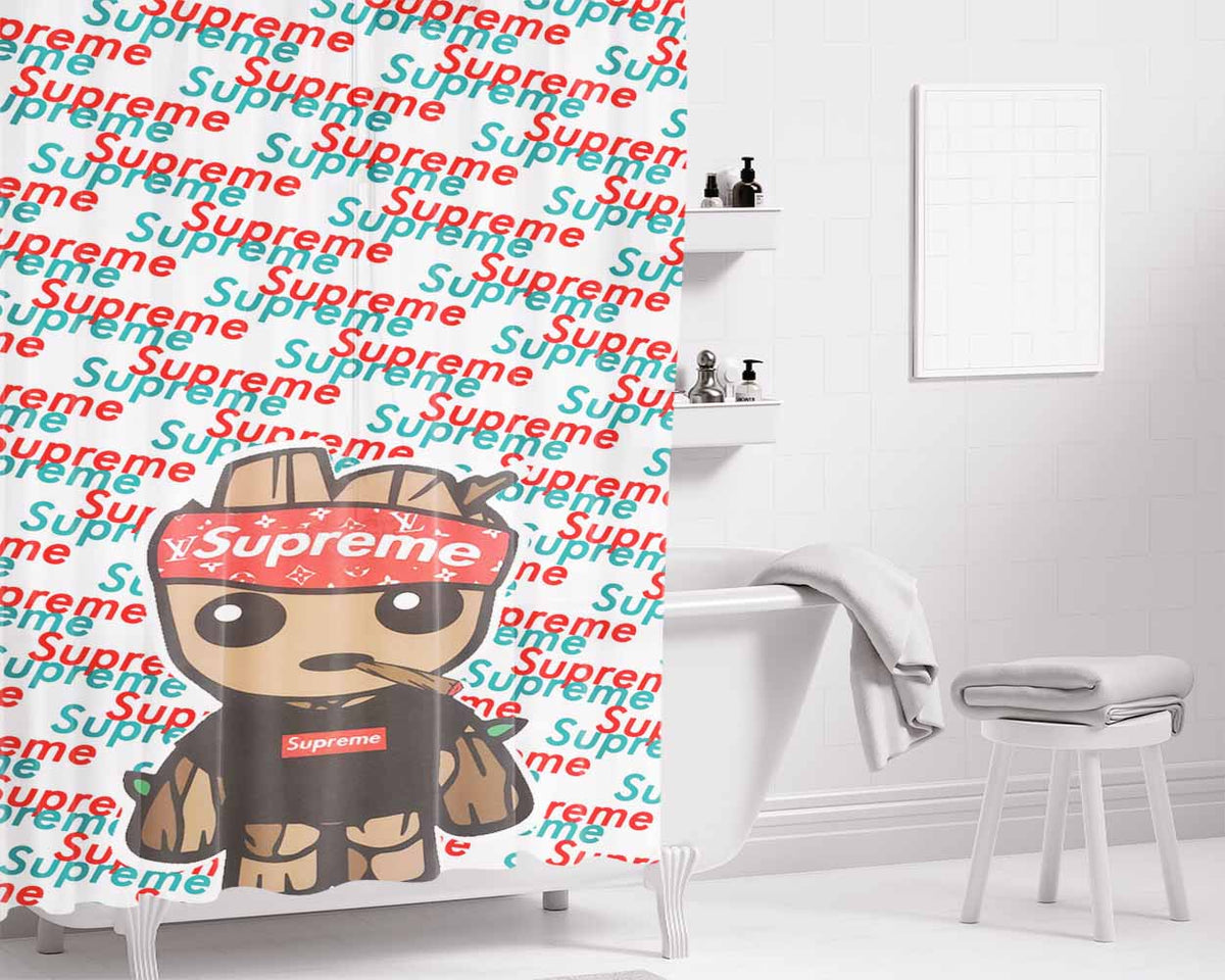 Groot Supreme Bathroom Shower Curtain Fabric Waterproof | 66 X 72 Inch