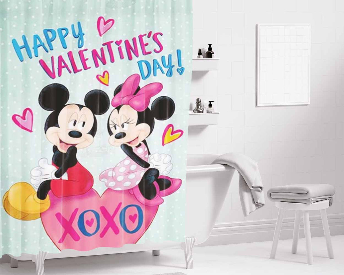 Happy Valentine'S Day Snoopy Bathroom Shower Curtain Fabric Waterproof | 66 X 72 Inch