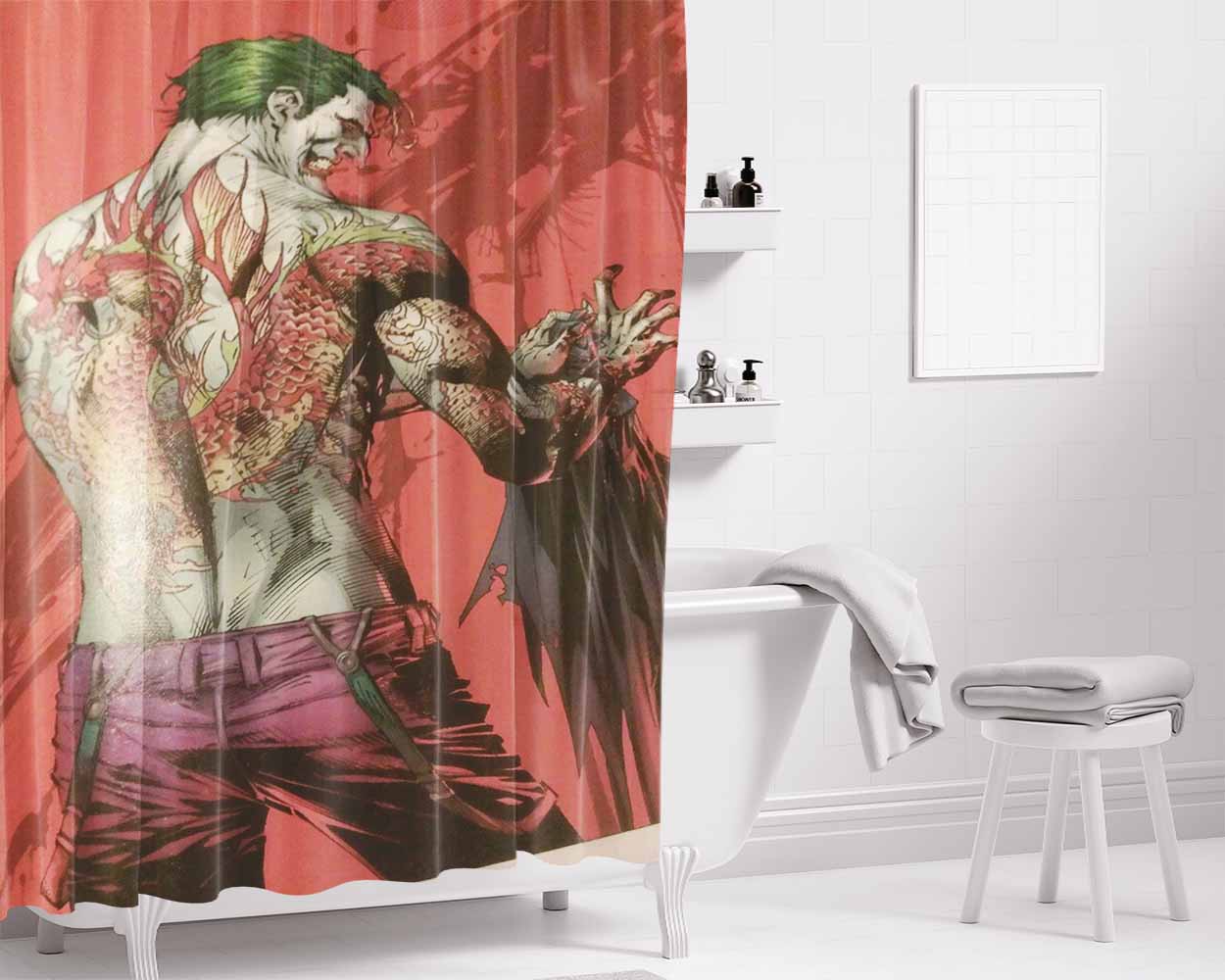 Joker King Marvels Bathroom Shower Curtain Fabric Waterproof | 66 X 72 Inch