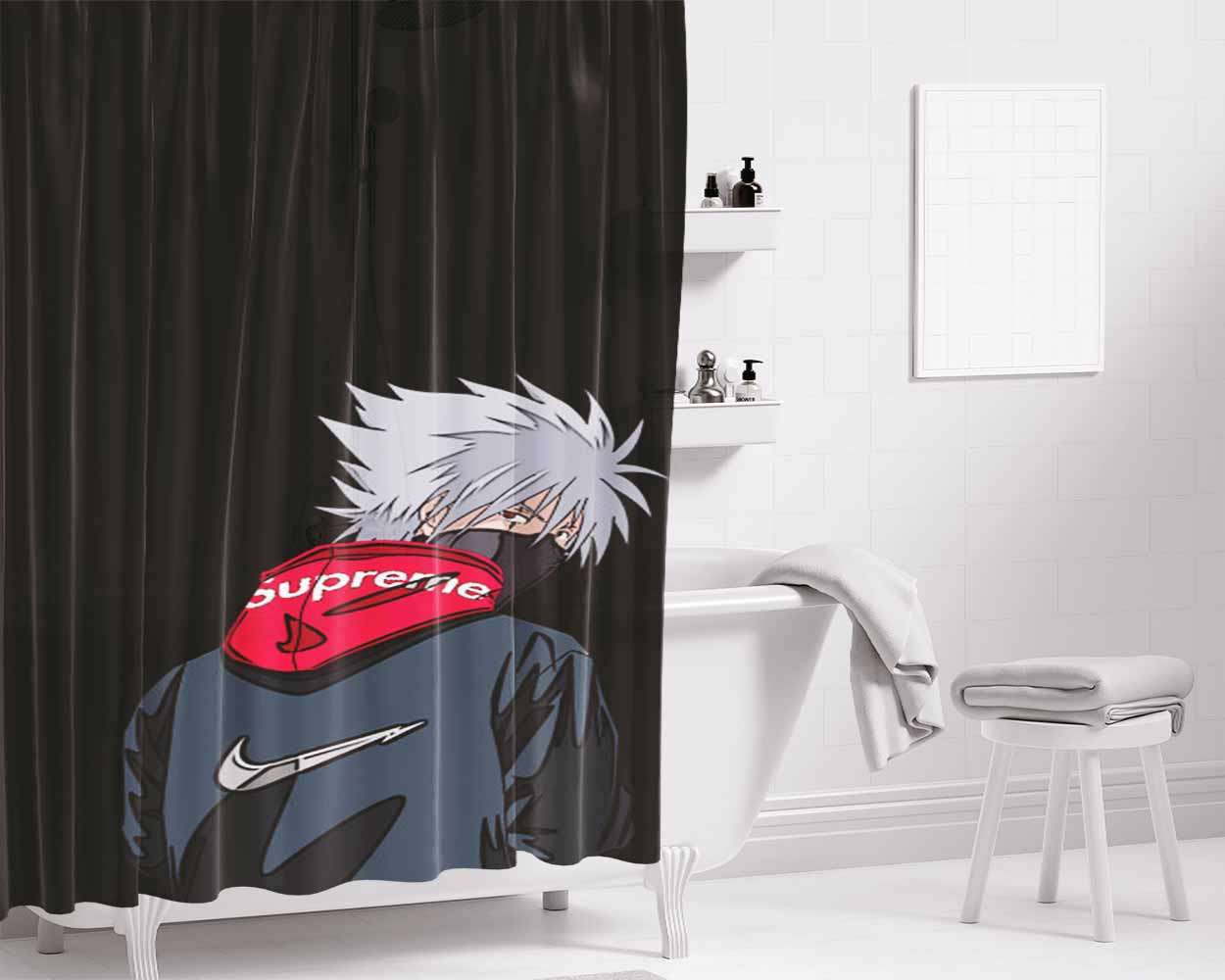 Kakashi Supreme Bathroom Shower Curtain Fabric Waterproof | 66 X 72 Inch